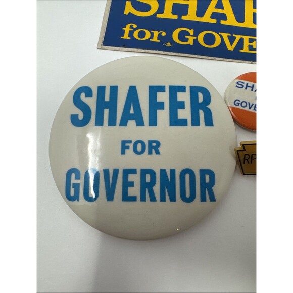 LOT Ray Shafer 1966 Pennsylvania Governor campaign pin button bumper sticker - Picture 3 of 6